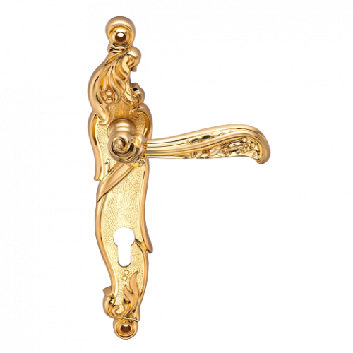 Ручка дверная на длинной планке "GENESIS" RIZO S. GOLD (OL) фиксатор, матовое золото
