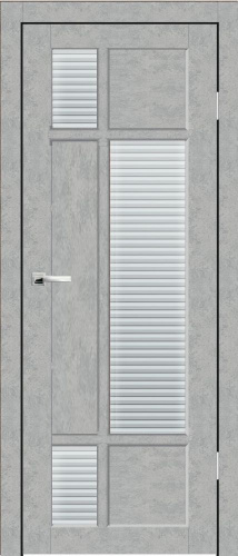Полотно дверное остекленное Эко-шпон Филадельфия-1 2000*800 Бетон серый, зеркало. рис. "Мираж"