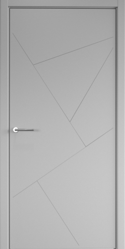 Полотно дверное глухое СХЕМА Эмаль-1 ПГ Эмаль Геометрия-2 600 серый (защелка маг.)