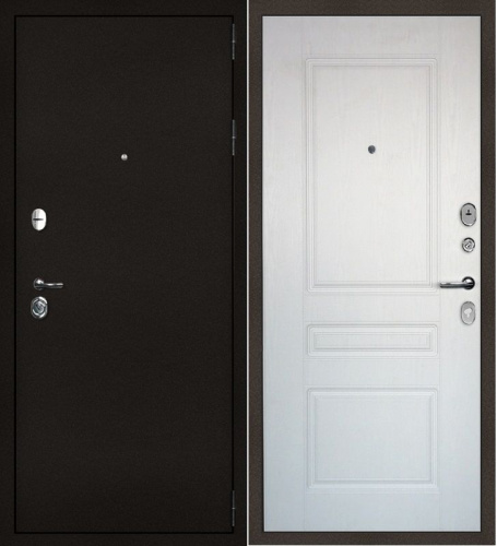 Дверь металлическая 3К Классика, "БРОНЯ 100 ММ" МДФ белый ясень 2050х960 правая
