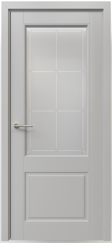 Полотно дверное остекленное Эмаль Классика-2 ПРАВОЕ 800 серый стекло мателюкс "Прованс"(защелка маг)