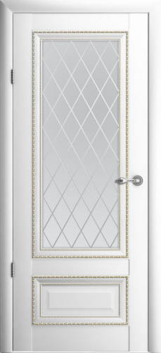 Полотно дверное остекленное Vinyl Версаль-1 700 белый стекло мателюкс "Ромб"