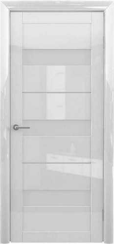 Полотно дверное остекленное Глянец Прага 800 Белый стекло матовое