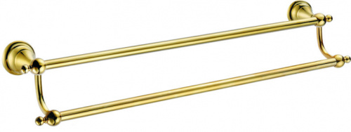 Полотенцедержатель Azario ELVIA трубчатый двойной, золото (AZ-91102G)