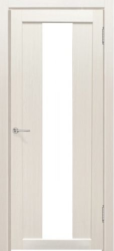 Полотно дверное остекленное Эко-шпон Сардиния 600 Дуб перламутр белый лакобель