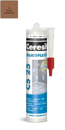 Затирка Ceresit CS-25 силиконовая Светло-коричневый 280мл.