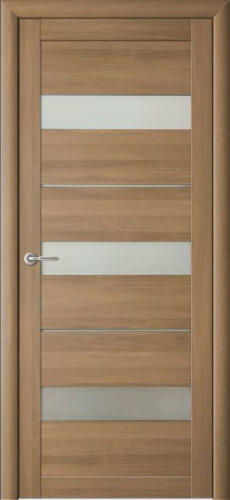 Полотно дверное остекленное Эко-шпон Прага Н 2100*900 дуб натуральный стекло мателюкс