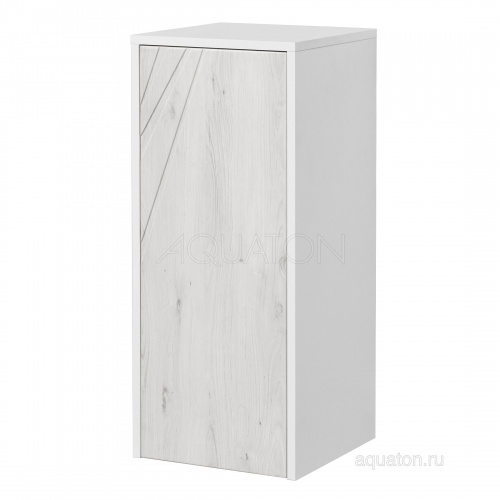 Шкаф навесной AQUATON Сакура с корзиной ольха наварра, белый глянец 1A220703SKW80
