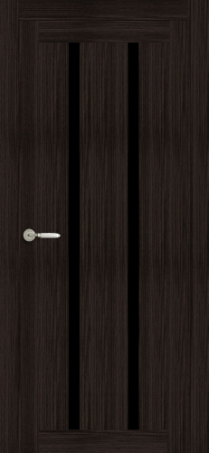 Полотно дверное остекленное Эко-шпон Сицилия 700 Какао черный лакобель