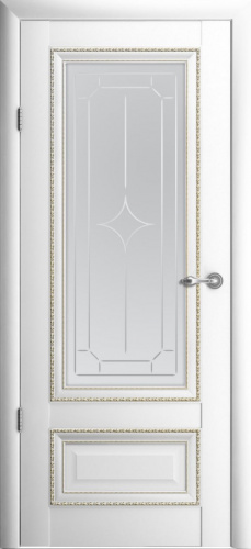 Полотно дверное остекленное Vinyl Версаль-1 700 белый стекло мателюкс "Галерея"
