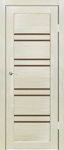 Полотно дверное остекленное Эко-шпон Окинава Н 850*2100 Капучино, стекло бронза сатин