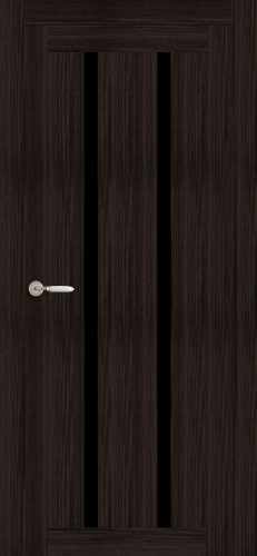 Полотно дверное остекленное Эко-шпон Сицилия 600 Какао черный лакобель