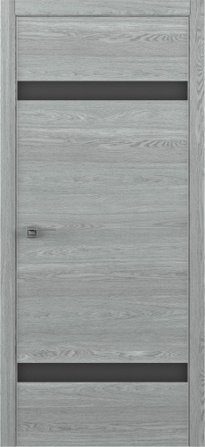 Полотно дверное остекленное Art-шпон S 700 дуб скальный, стекло черное схема STATUS-2 (Morelli 1895)
