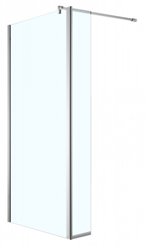 Душевая перегородка Azario CHICAGO 1200х1950 прозрачное стекло 8 мм, подвижная доп.перегородка 50 см, цвет профиля серебро (AZ-NAR6321 1200)