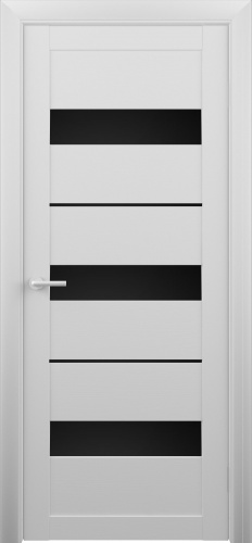 Полотно дверное остекленное Эко-шпон Прага Н 2100*800 кедр снежный черный акрилат