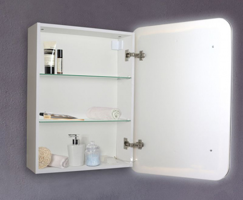 Зеркало-шкаф AZARIOФиджи 60 602х800х140 c подсветкой и диммером + часы (LED-00002363)