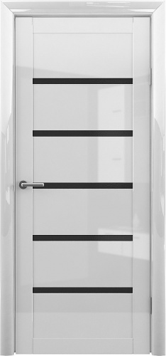 Полотно дверное остекленное Глянец Вена Н 1950*700 Белый стекло черное