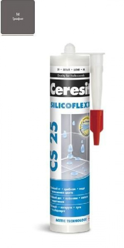 Затирка Ceresit CS-25 силиконовая Графит 280мл.