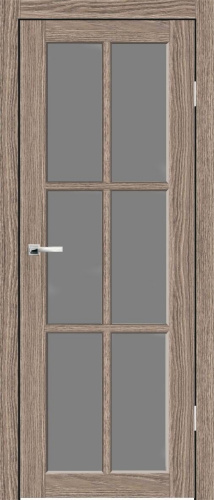 Полотно дверное остекленное Эко-шпон Труа 2000*700 Джерси, стекло серый сатин