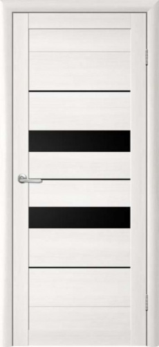 Полотно дверное остекленное EcoTex Т-4 900 Лиственница белая черный акрилат