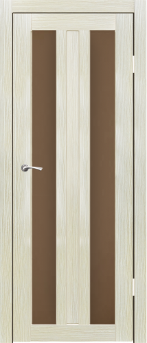 Полотно дверное остекленное Эко-шпон Монреаль 2, 2000*600 роял темно-серый, стекло бронза сатин