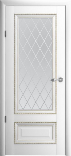 Полотно дверное остекленное Vinyl Версаль-1 800 белый стекло мателюкс "Ромб"