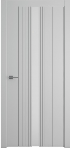 Полотно дверное остекленное СХЕМА Эмаль-1 ПГ Эмаль Геометрия-8 600 серый стекло белое (защ.маг)