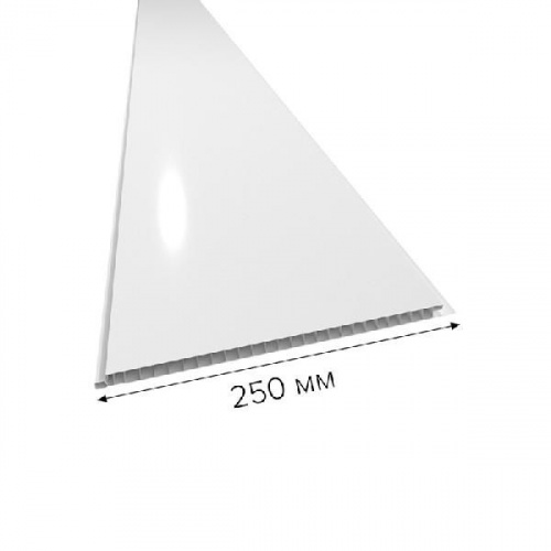 Белая лакированная глянцевая панель ПВХ ВЕК 2700x250x9 мм
