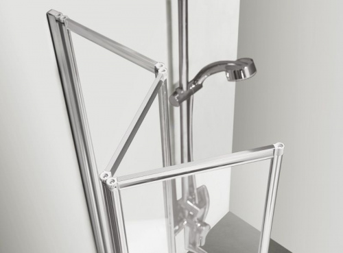 Шторка для ванны AZARIO PRESTON 900*1500 3-х секционная, прозрачное стекло 4 мм, цвет профиля хром (AZ-NFC6433 900)