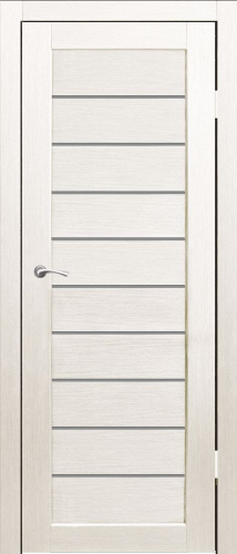 Полотно дверное остекленное Эко-шпон Санторини Н 800*1950 Дуб перламутр стекло Серый сатин