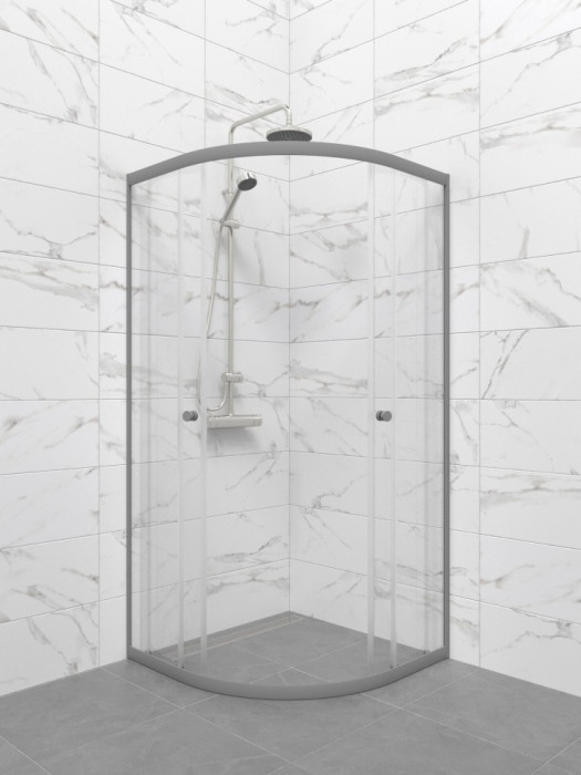 Душевой уголок Triton Альфа-Графит 80×80 см (передние стёкла)