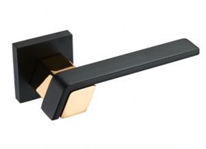Ручка дверная Fantom FE 102-50 MB/22Gold  "Симона" мат.черный/золото блест.