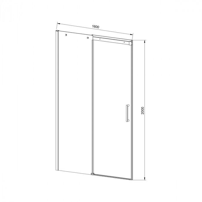 Душевая дверь Дайс (Dice) VDS-4D160CL, 1600, хром, стекло прозрачное
