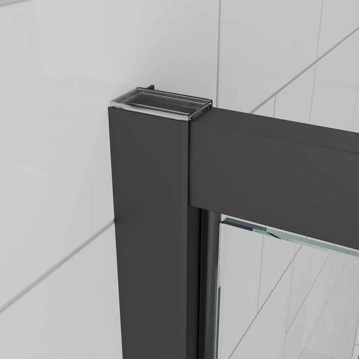 Душевой угол Veconi Ottimo P30SP B, 900х700х1900 черный матовый, стекло тонированное матовое