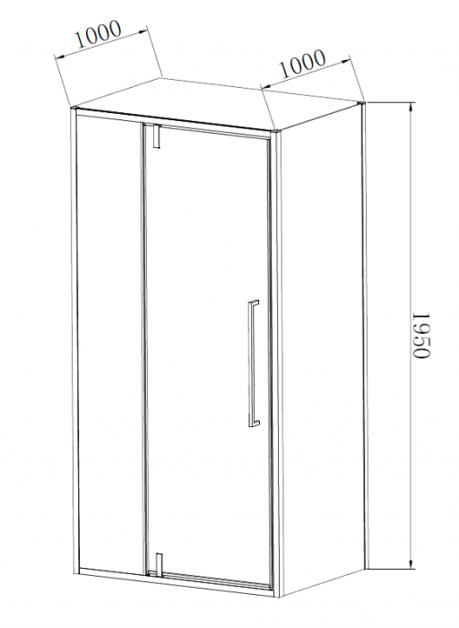 Душевой уголок Слим-Н (Slim-N) VSR-4SNP1010CLB, 1000*1000, черный, стекло прозрачное