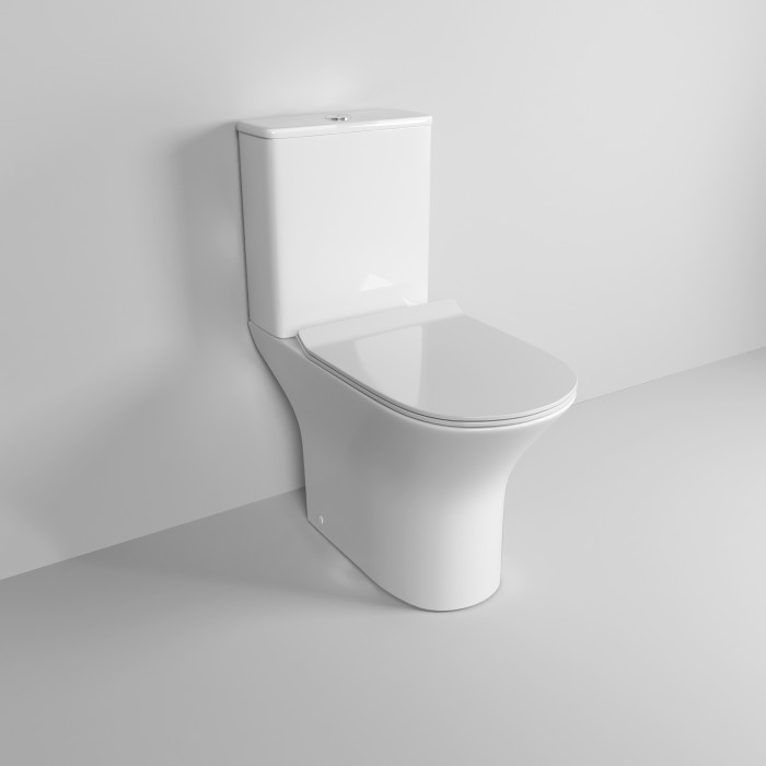 Унитаз напольный Grossman Classic GR-4465SQ-K26 (650х355х790) безободковый,белый с тонкой крышкой,микролифт,смыв торнадо,2 места