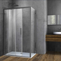 Душевой уголок Софт (Soft) VSR-3SO8014CLGM, 1400*800, вороненая сталь, стекло прозрачное