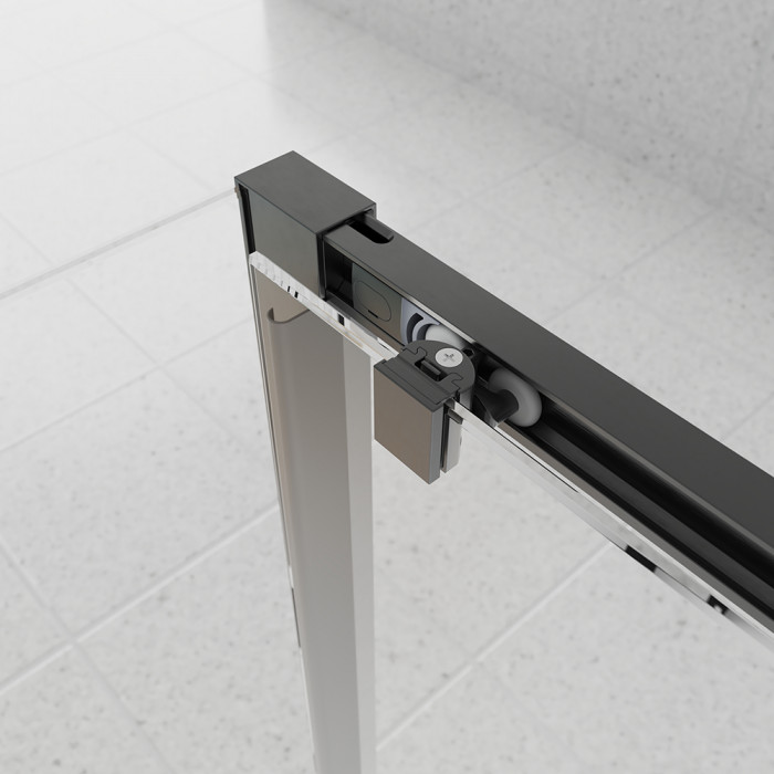 Душевой угол Veconi Evo 100SP GR 1400х1000x1950, графит брашинг, прозрачное стекло