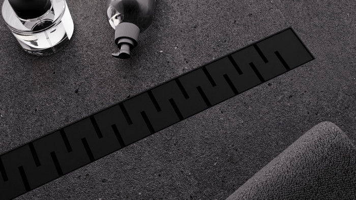 Душевой лоток Veconi Stesso Line Black 400