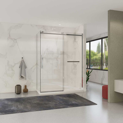 Душевой уголок Комо Софт (Como Soft) VSR-1CS1015CL, 1500*1000, хром, стекло прозрачное
