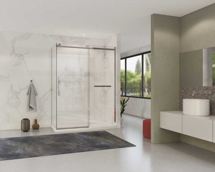 Душевой уголок Комо Софт (Como Soft) VSR-1CS1015CL, 1500*1000, хром, стекло прозрачное
