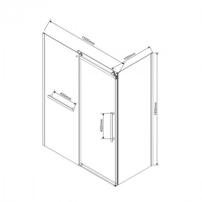 Душевой уголок Комо Софт (Como Soft) VSR-1CS1015CL, 1500*1000, хром, стекло прозрачное