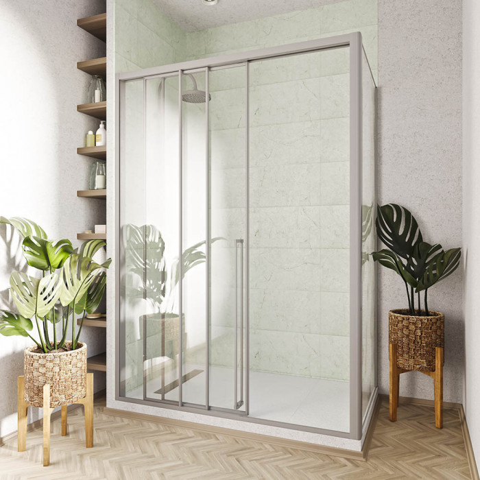 Душевой угол раздвижной Veconi Premium Prato 300 SP CH-L, 1500х900x2000, хром, стекло прозрачное