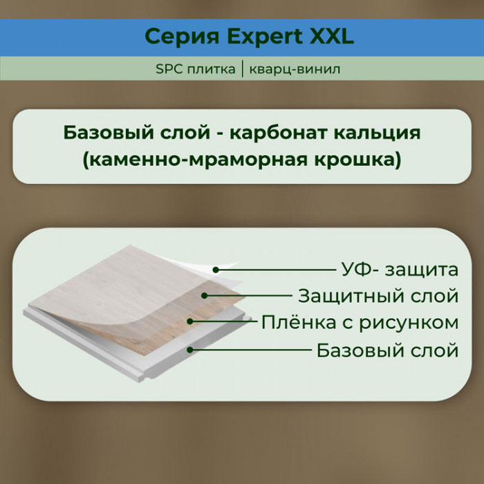 Кварвиниловый ламинат (SPC) Expert XXL Винчестер 181x1500x5 STRONG STEP