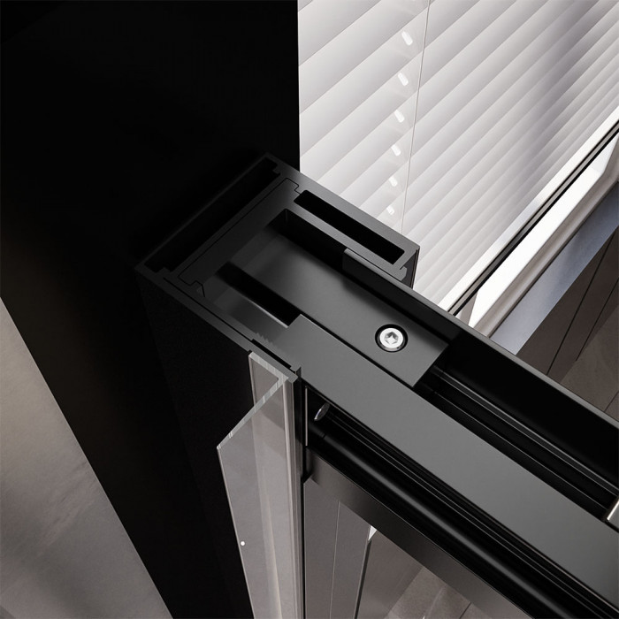 Душевой угол Veconi Premium Trento PTC-SP-30B, 1500х800x2000, черный матовый, стекло прозрачное