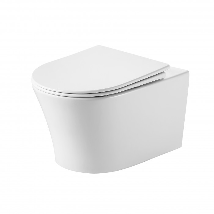Унитаз подвесной Grossman Thin Rim GR-5604SQ (520х360х355) тонкий ободок,белый с тонкой крышкой,микролифт,смыв торнадо,1 место
