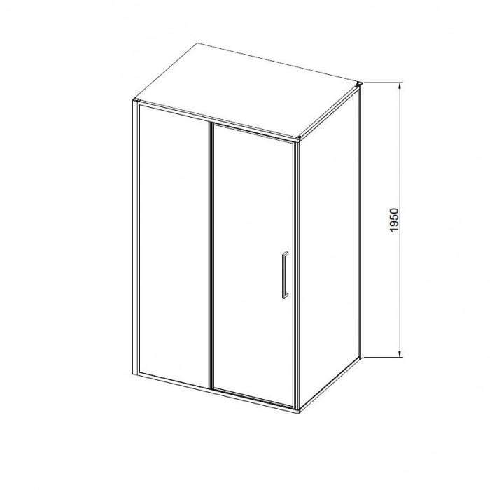 Душевой уголок Слим 8мм (Slim 8mm) VSR-4SLP9012CL, 1200*900, хром, стекло прозрачное
