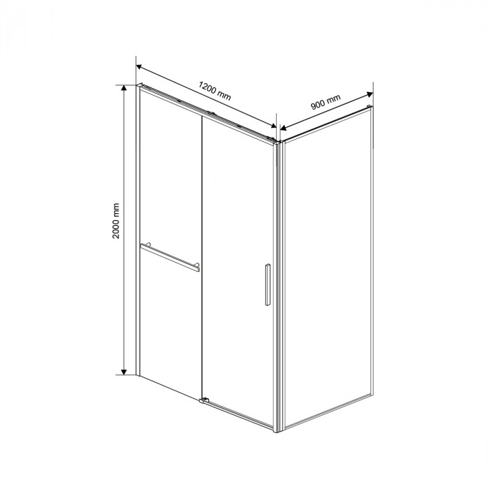 Душевой уголок Слим Софт (Slim Soft) VSR-1SS9012CGB, 1200*900, черный, стекло тонированное