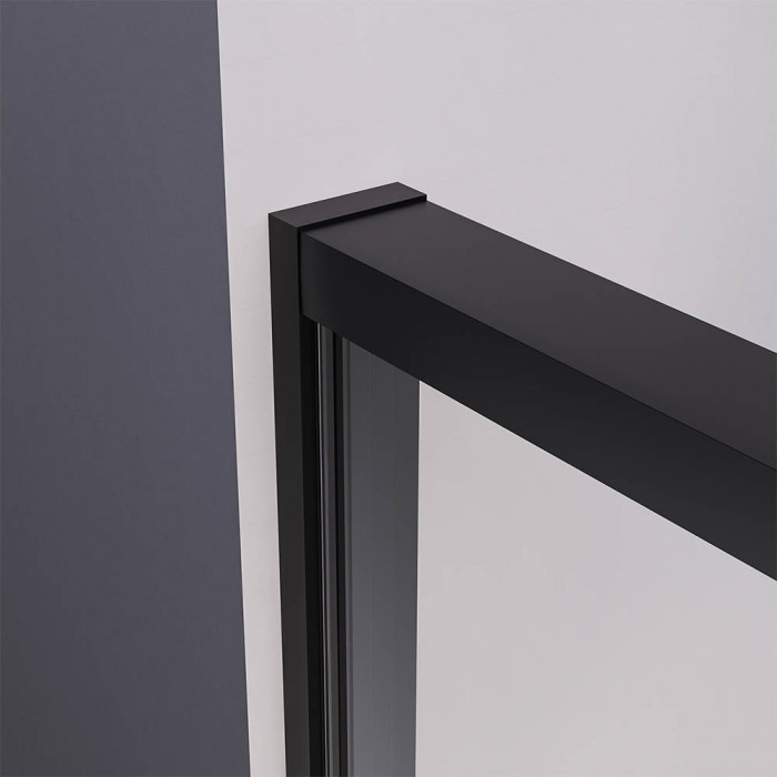 Душевой угол раздвижной Veconi Premium Prato 400 SP B-R, 1900х900x2000, черный матовый, стекло прозрачное