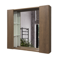 Зеркало-шкаф Comforty Ангара-90 дуб темно-коричневый со светодиодной подсветкой и антизапотеванием